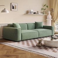 Sofa Minimalis Modern Kulit Anti Gores Bentuk Blok Tofu, Furnitur Ruang Tamu Mewah untuk Apartemen Kecil, Model Selebgram