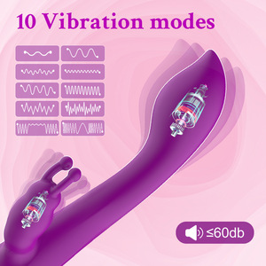 Pulgar conejo vibradores de silicona doble Motor consolador fuerte vibración 10 frecuencia vibrador masturbador femenino G-spot juguete sexual para adultos - Product Image 2