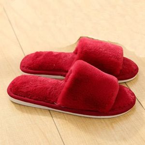 Chaussons d'intérieur pour femmes, chaussures chaudes d'hiver, mules plates à enfiler, pantoufles en fausse fourrure pour femmes, tailles 36-41, vente en gros - Product Image 2