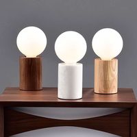 Lampe de table vintage à filament LED avec base en bois, lampe de bureau pour chambre à coucher, décoration de mariage