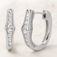 Boucles d'oreilles Huggie en argent sterling 925 vermeil avec zircon pavé, design élégant, pour femme, bijoux de mode, vente en gros