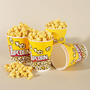 Cubetas y Vasos Desechables de Papel de Una Sola Pared para Palomitas, Grado Alimenticio, Antigrasa, Contenedores para Cine, Noche de Cine, Fiestas, Pollo Frito - Product Image 3