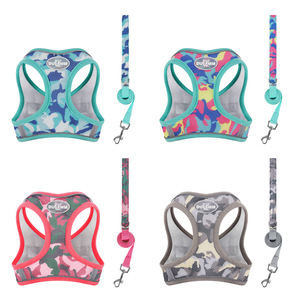 Dog Harness Camouflage Nylon Breathable Reflective Adjustable Small Dogs Leash With Poop Bag Holder - Product Image 3
