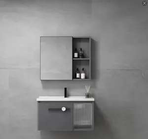 Samiyah fabbrica personalizzabile di buona qualità a buon mercato lavabi mobili galleggiante bagno vanità con Led specchio armadio