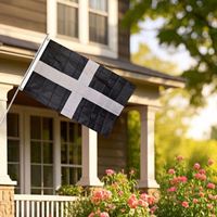 Drapeau de Cornwall (Angleterre) 3x5 pieds, noir et blanc, style local, pour événements festifs, drapeau de Kernow