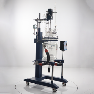 रासायनिक प्रयोगशाला में खतरनाक पदार्थ हैंडलिंग के लिए सुरक्षित डबल लेयर बोरोसिलिकेट ग्लास सेमी-स्वचालित प्रतिक्रिया केटल - Product Image 3
