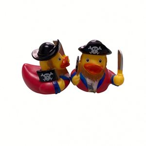 Customized Batch Production Printed Pirate Pvc Rubber Duck Shaped Bathtub <b>Bath</b> Toys With Pattern Designs - Product Image 5