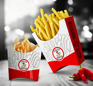 Custom Printed Matte French Fries Packaging Box Food Grade Oil Proof Disposable Chip <b>Takeaway</b> <b>Container</b> Recyclable Snacking - Product Image 2