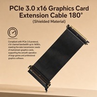Adaptateur flexible 16 Go/s PCIe 3.0 X16 pour carte graphique, cordon d'extension à 180 degrés avec blindage en tissu conducteur pour PC de bureau 1U 2U