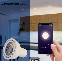 Spot LED GU10 intelligent Benory 24V 8W CRI95 PWM dimmable D50mm Loxone Tree GU10 KNX DALI pour maison connectée