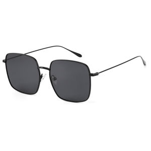 Unisex Rectangle Metal Frame Sunglasses Square Shape Dark Lens 100% UV Protection Outdoor Fashion <b>Eyewear</b> for Adults - Product Image 1