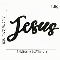 Patch brodé thermocollant ajouré avec les mots 'Dieu', 'Jésus', 'Foi', 'Amour', 'Prière' pour la décoration de vêtements et de portefeuilles, vente en gros