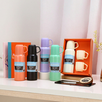 Transfrontalier une tasse trois couvercles Thermos 304 acier inoxydable Portable voyage bouteille d'eau isolation thermique chaude boisson cadeau tasse