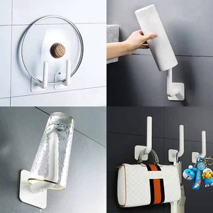 Reusable Non-trace <b>Hook</b> Glue Wall Coat <b>Hook</b> <b>Adhesive</b> Plastic <b>Hook</b> Hanger - Product Image 5