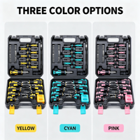 Ensemble de tournevis multi-usages 43 pièces (options jaune/cyan/rose), boîte à tournevis portable avec étui rigide