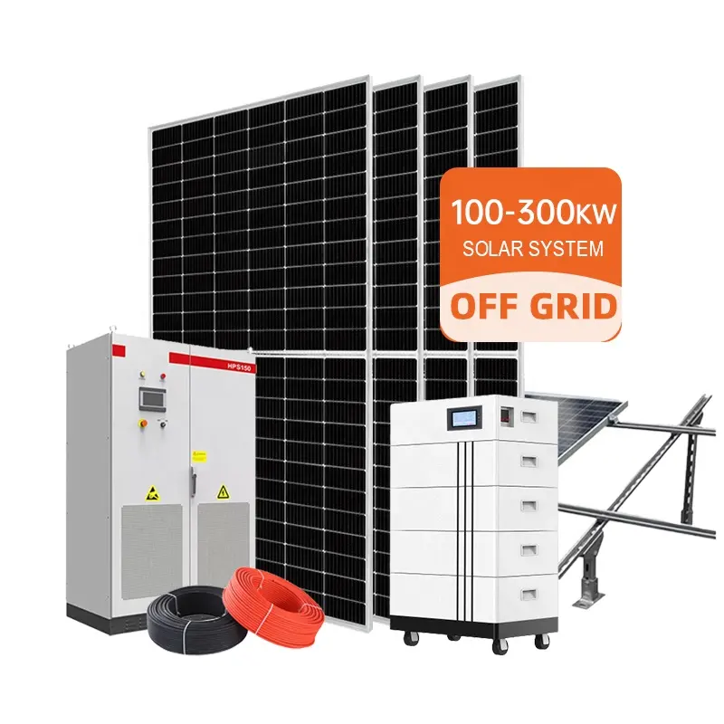 1WM Solar System Project Solution Off Gird 150KW 250KW 500KW Hybrid Photovoltaic Panels Complete Kits with Energy Storage Set