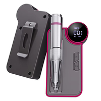 Lime à ongles électrique professionnelle rechargeable par USB en acier inoxydable, polisseuse à ongles portable avec 2 têtes