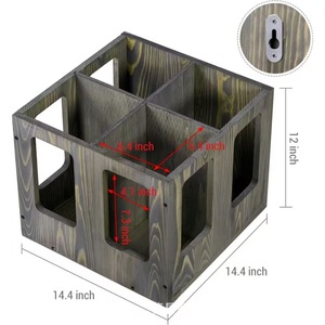 Estante de almacenamiento de madera para rodillos de espuma, organizador montado en la pared para esterillas de yoga, rectángulo gris retro para uso doméstico - Product Image 4