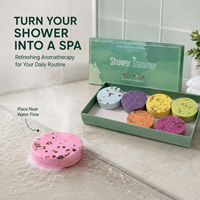 Bombes de douche aromathérapeutiques à marque privée, lot de 8, aux huiles essentielles naturelles, parfum personnalisé, coffret cadeau