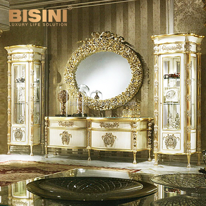 Aparador de Buffet con seis cajones, Alacena con acabado y <span class=keywords><strong>columna</strong></span> de madera antigua estilo Imperial italiano de lujo, con seis cajones - Product Image 3