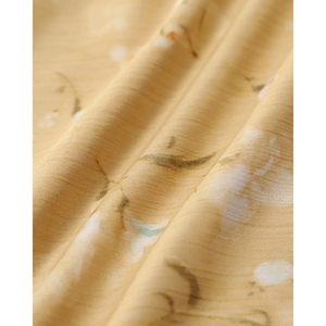 Abito Midi Floreale Giallo con Volant <span class=keywords><strong>e</strong></span> Dettagli Arricciati, Vita Naturale, Schiena Scoperta, Linea ad <span class=keywords><strong>A</strong></span>, per Vacanze <span class=keywords><strong>e</strong></span> Spiaggia, in Poliestere - Product Image 4