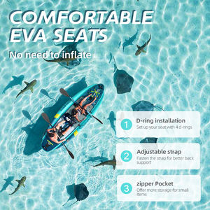 Kayak inflable reforzado para deportes acuáticos, canoa de más de <span class=keywords><strong>3</strong></span> metros para 2 <span class=keywords><strong>personas</strong></span>, cojín de dibujo de alambre, tabla de paddle para barco de pesca - Product Image 3