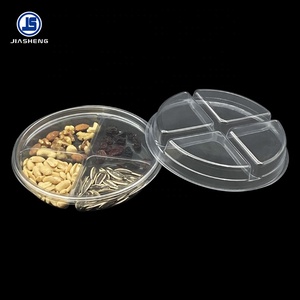 Plateau en plastique de qualité 4 grilles jetable et transparent pour fruits secs noix chocolat <span class=keywords><strong>sushi</strong></span> biscuits - Product Image 1