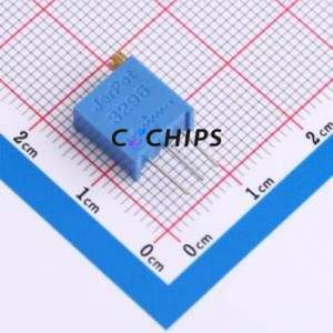 Resistencia Ajustable/Potenciómetro 3296W-1-504, Componente de Orificio Pasante (THT)-3P, 9.5x4.9mm, Resistencia de 500kOhm, 10%, 500mW, 250ppm ℃ - Product Image 1