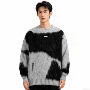 Suéter de Punto Personalizado OEM ODM para Hombre, Diseño de <span class=keywords><strong>Dibujos</strong></span> <span class=keywords><strong>Animados</strong></span>, Antiarrugas, Transpirable, Antibolitas, Cuello Redondo, Mohair/Lana - Product Image 4