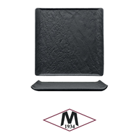 Assiette carrée noire 22 × 22 cm effet pierre M1934 51888B