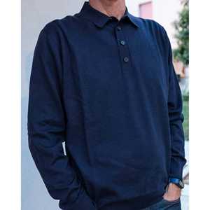 Chemise Heyfoo pour homme, coupe ajustée, en cachemire pur, tissu tricoté bleu marine de haute qualité, taille 6XL, longueur courte, pour le golf - Product Image 6