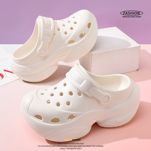 Women's Platform <b>Clogs</b> White 5Cm Thick Sole Breathable EVA Beach Sandals Summer Shoes - Product Image 1