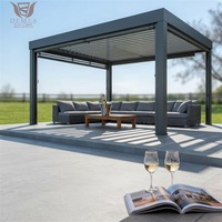 Pergola en aluminium durable DEMEA pour l'extérieur avec structure résistante au vent et robuste