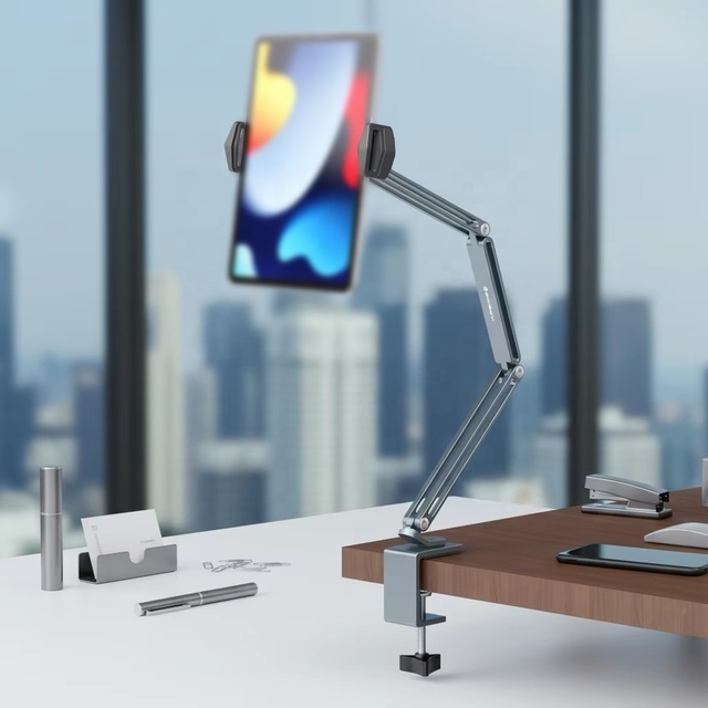 Wholesale 360 Degree Magnetic Tablet Stand Adjustable Metal Foldable Phone Holder Lazy Mobile Holder Arm for iPad PC Commercial