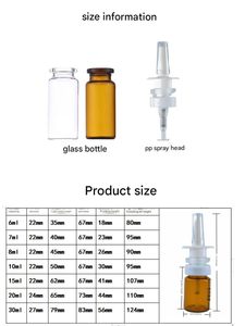 गर्म बिक्री खाली कांच की बोतल छोटे आकार का आकार 5 मिलीलीटर 10 मिलीलीटर नाक भीड़ स्प्रे के साथ स्प्रे - Product Image 5