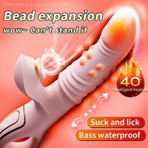 Vibrateur à double moteur avec fonction de poussée, rotation de la boule et aspiration pour adultes - Product Image 6