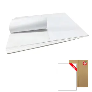 Custom Merk Sticker Kus Cut Offset Papier 4.25X6.75 Inch Geweven Kleding Prijskaartje Schattige Letter Size Labels 2up Voor Laserprinter