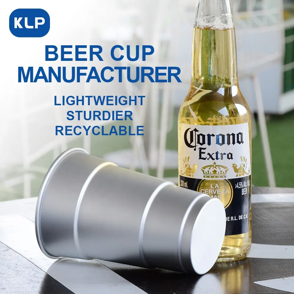 KLP outdoor disposablealuminum beer drinking cups made in china logo can aluminium cup