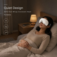 Masseur oculaire à air comprimé segmenté à double couche avec vibration bionique, 5 modes de massage, compresse chauffante, musique Bluetooth, ultra silencieux