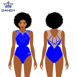 Justaucorps de gymnastique de danse athlétique métallisé à manches longues et vagues brillantes pour filles - Product Image 3