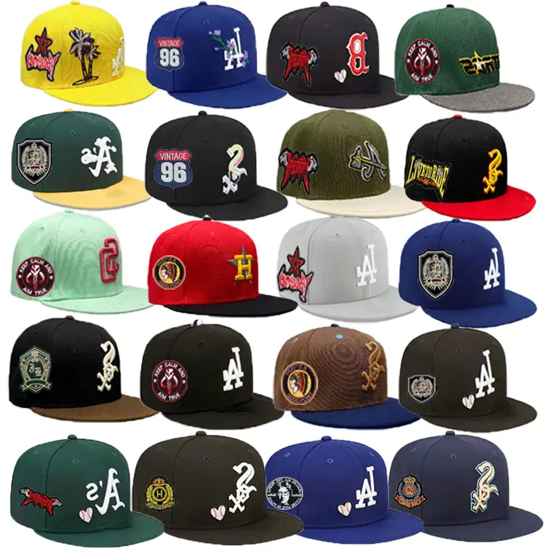 Flat Brim Embroidered Unisex Printed Yupoo Custom Logo Men Blank Gorras Sport Snapback Baseball Fitted Hat Cap