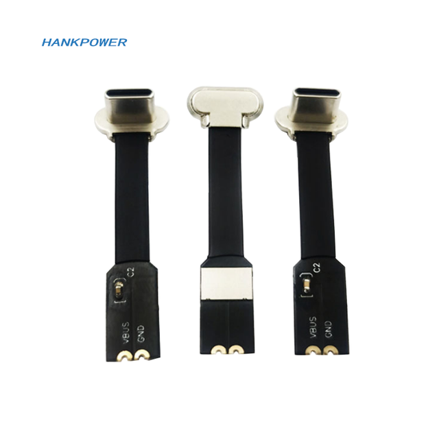 L Shape USB C Plug FPC 2Pin Flat Type C Male 2P FPV USB Cable With 56K