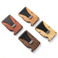Dompet Kartu Bisnis & ID Berbahan Kayu dengan RFID-Blocking, Langsung dari Pabrik, dengan Pilihan Serpihan Kayu Tanpa Penutup