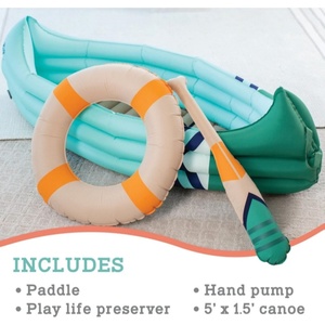 Jouet de camping gonflable en PVC avec pagaie, jeu de rôle imaginatif en intérieur pour enfants de 3 ans et plus, jouet éducatif préscolaire avec pompe - Product Image 3