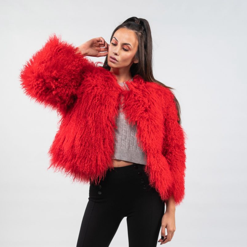 2021 Luxury fur coats winter women  mongolian fur coat