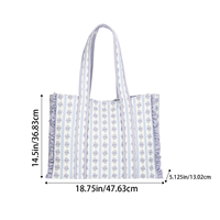Nouveau sac fourre-tout matelassé à carreaux floraux minimaliste, sac fourre-tout tendance de grande capacité pour les trajets quotidiens