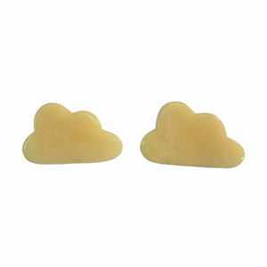 Planche Gua Sha en jade jaune naturel en forme de nuage, outil de beauté personnalisable - Product Image 1