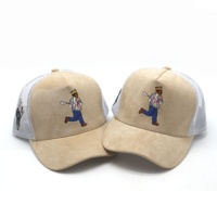 Chapeaux de camionneur de maille de bord de logo de broderie personnalisée de chapeau de camionneur de daim de mode avec le prix usine