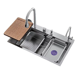 Fregaderos de Cocina de Acero Inoxidable Hechos a Mano de Alta Calidad con Grifo Extraíble para Mostrador de Hotel Moderno Cubas Brasil - Product Image 3
