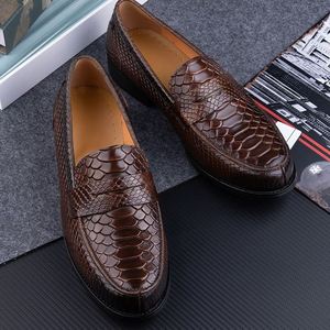 Zapatos de Vestir de Cuero con Estampado de Serpiente para Hombre, Cuero Vacuno Genuino, Cosidos a Mano, Diseño Cómodo con Cordones para Oficina, Uso Diario Informal - Product Image 3